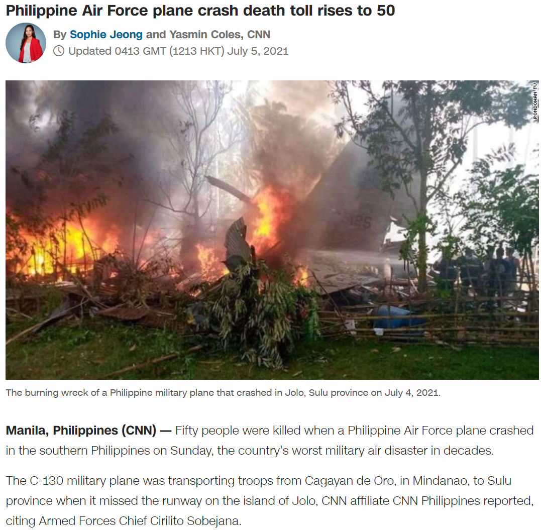 Philippine Air Force plane crash