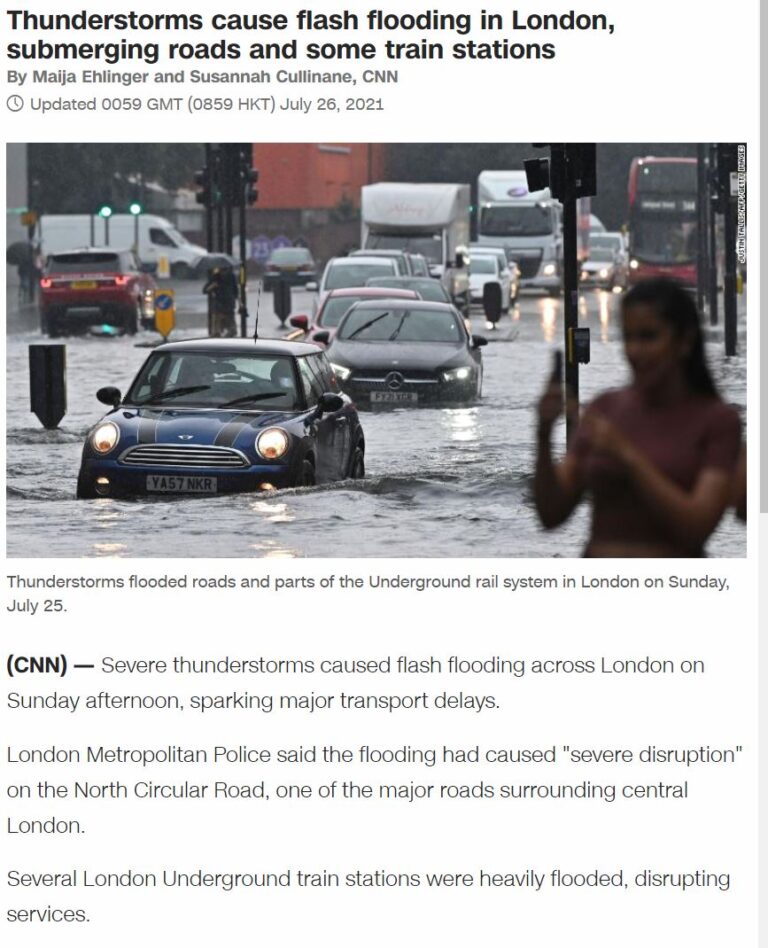 What a surprise! London floods on the 25th of July ...